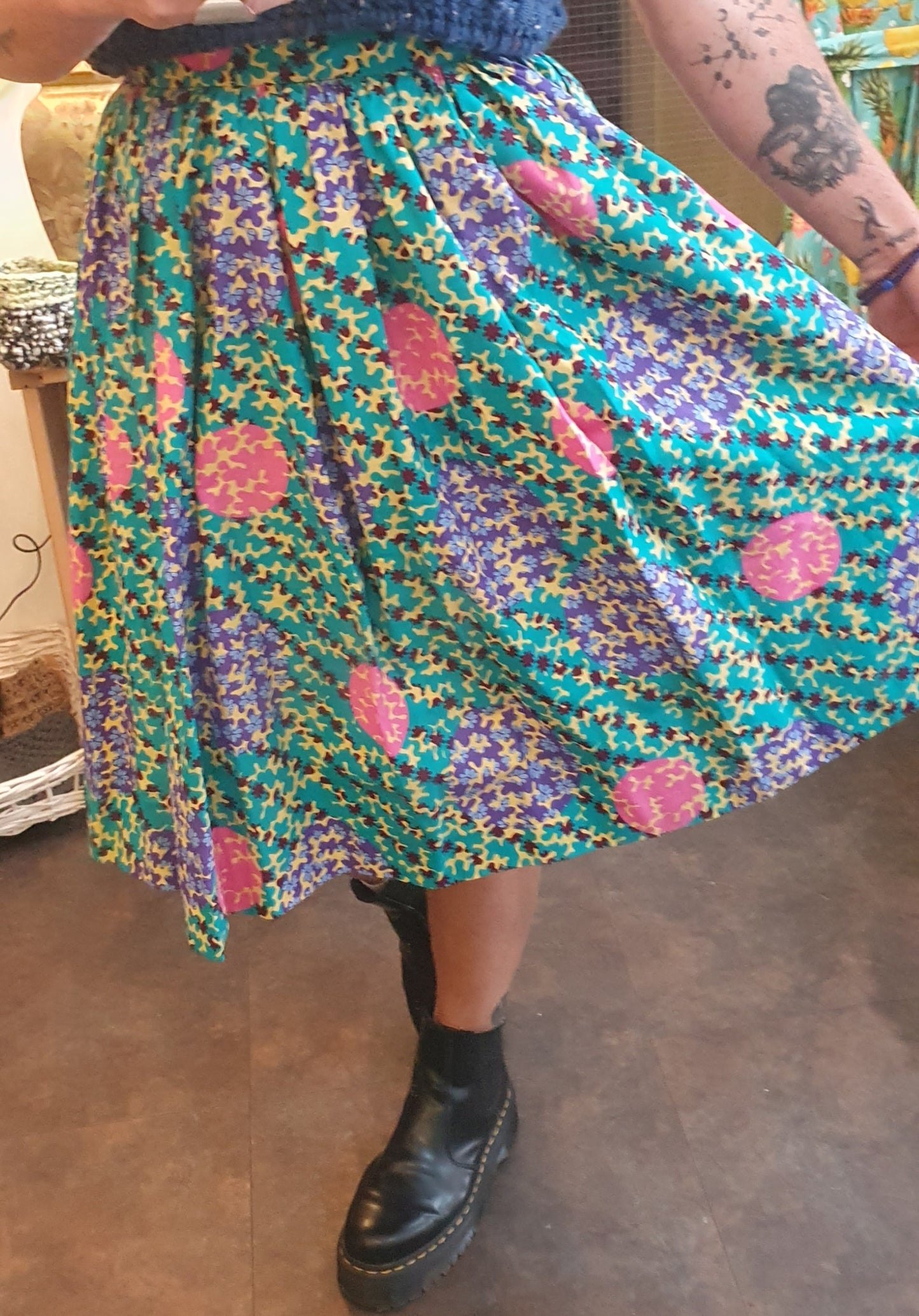 African wax skirt size 14