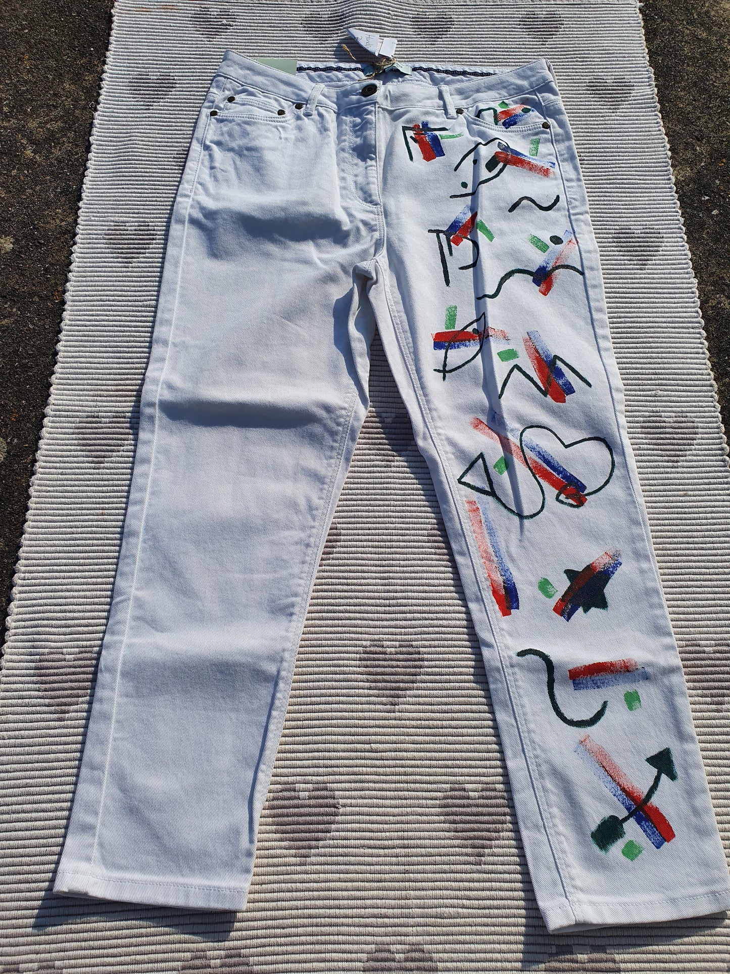 Hand painted Jeans Size 14